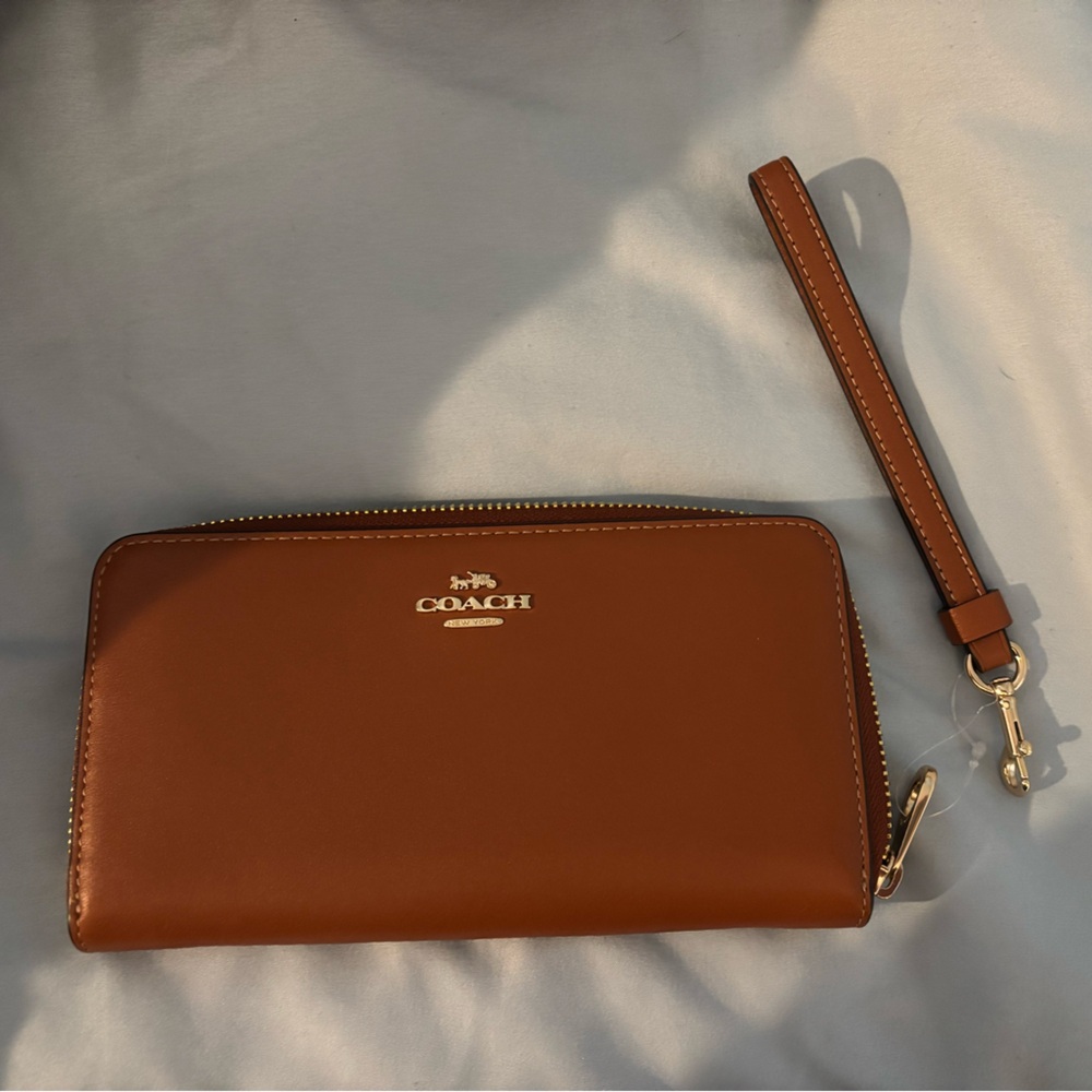 Coach Tan Wallet Wristlet